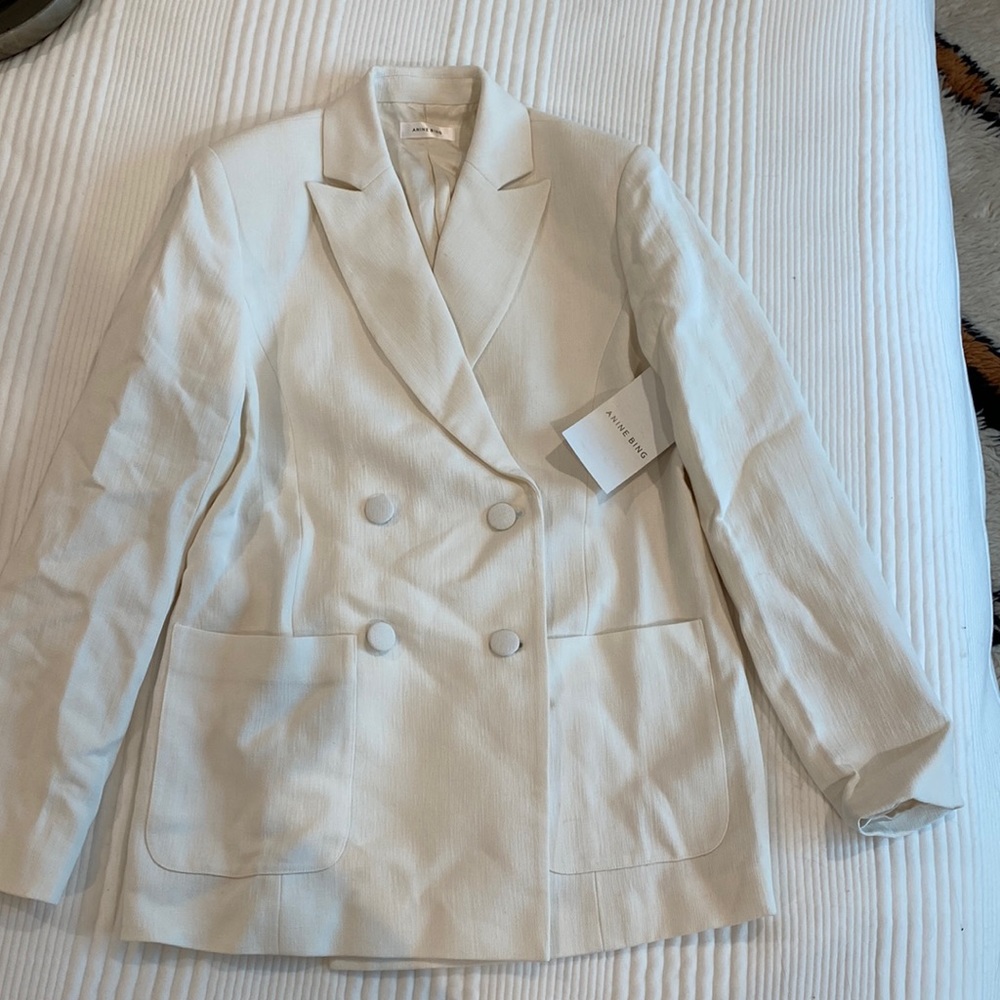 Anine Bing cream/white linen blazer! New with tags